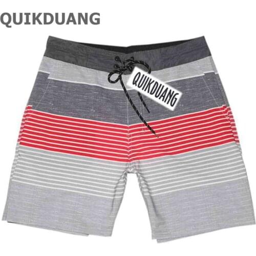 NEW 4Way Stretch Bermuda Men Surf Pants Board Shorts Quick-Dry Spandex Beachshorts Male Striped Casual Shorts 088