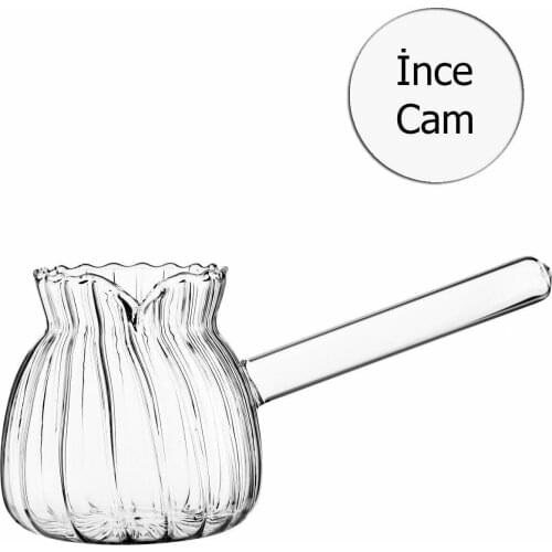 Borasilikat Glass Lux Coffee Pot 450ml Corrugated Pyrex