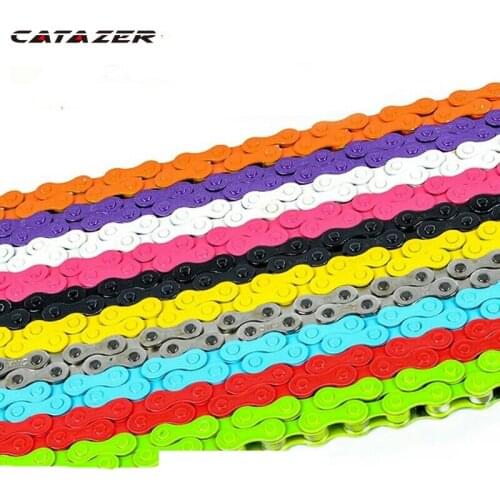 Bicycle Chain Single speed Bicycle Color Chain Road Bike Bicycle Dead Fly Single Speed Chain Riding Supplies Accessories MTB