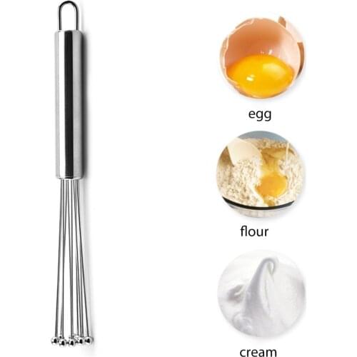 Bead Ball Whisk Manual Stainless Steel Egg Stirring Rod Mixer Kitchen Household Blender Hand Held Egg Beater DIY Baking Tool