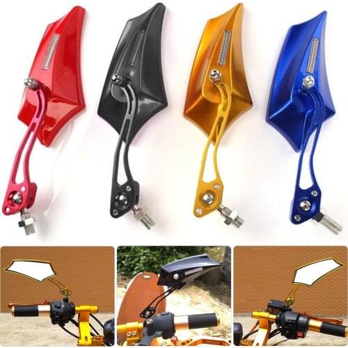 1 Pair Universal Motorcycle Mirror Scooter E-Bike Rearview Mirrors Electrombile Back Side Convex Mirror 8mm 10mm Carbon Fiber
