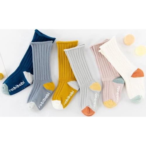 1 pair spring autumn winter summer cotton double needle children breathable socks cute baby girls knee socks 1-3 Years