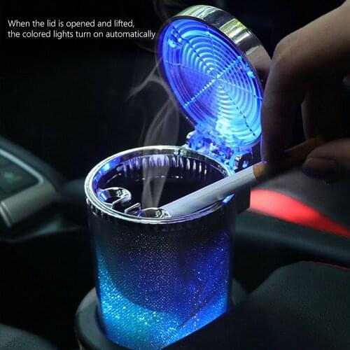 1Pcs Car Trash Can Auto Organizer Storage Bag Car Garbage Bin Ashtray Dust Case Holder LED Light Auto Accessories