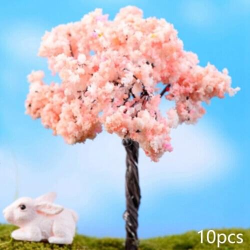 10pcs Sand Table Model Tree Micro Landscape Decoration Landscaping Musgo Artificial Para Decoracion Miniature Cherry Tree