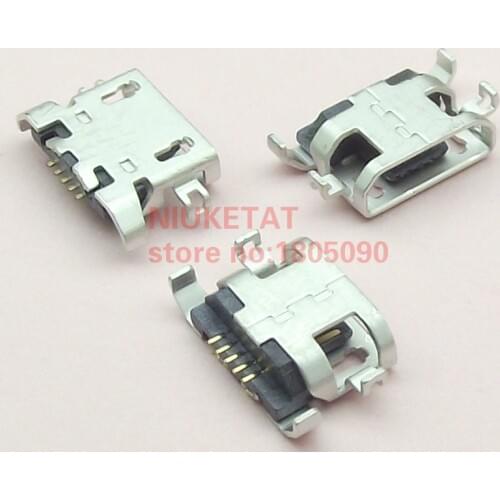 10pcs Micro USB 5pin heavy plate 1.28mm Flat mouth without curling Female Connector For lenovo A850 Mobile Phone Mini USB Jack