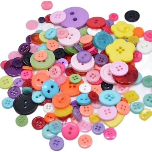 100g Mixed Button Approx 220pcs Fashion Fastener for Craft Scrapbooking And DIY Button Mixed Colour