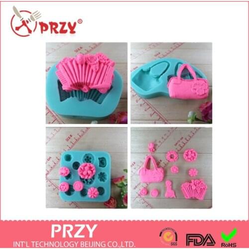 3pcs bag/flower/button silicone mold soap,candy molds,sugar craft tools,chocolate mold,bakeware, fondant decorationg tools molds