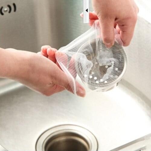 60pcs Lot Garbage Bag For Sink Kitchen Trash Vegetable Strainer Filter Mesh Net Disposable Drain Debris Filter Garbage Bag