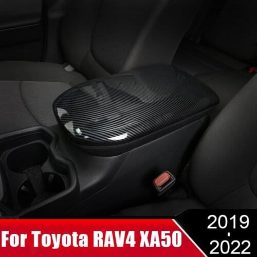 ABS Car Center Console Seat Armrest Box Cover Central Arm Rest Panel Trim For Toyota RAV4 RAV 4 XA50 2019 2020 2021 Accessories