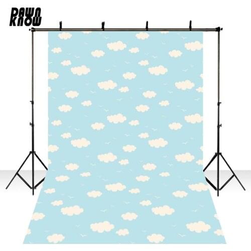 DAWNKNOW Vinyl Photography Background Cartoon New Fabric Polyester Backdrops Cloud Bird For Newborn Kids photo studio 2311