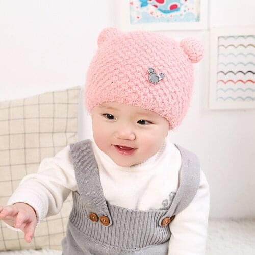 Children Baby Hat Autumn/winter Infant Girls Weaving Warm Hats Kids Boys Wool Cap Pineapple Earmuffs Plus Velvet Knitted Hat