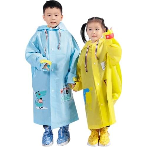 Childrens Raincoat Boys and Girls Rainwear Baby Primary School Kindergarten Poncho Big Children Space for Schoolbag Waterproof