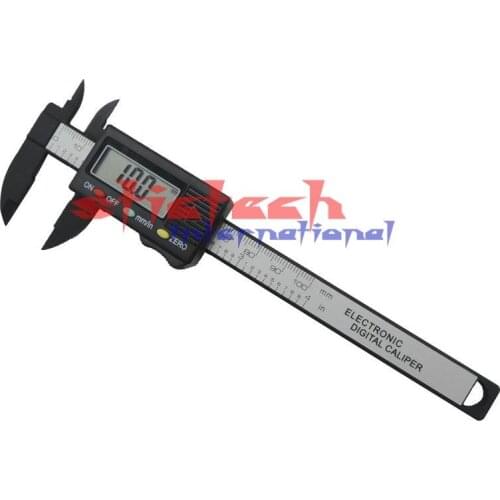By dhl or ems 100pcs Mini Digital Caliper Carbon Fiber Composites mm&inch Vernier Caliper 0-100mm/0.1mm Measuring Tools
