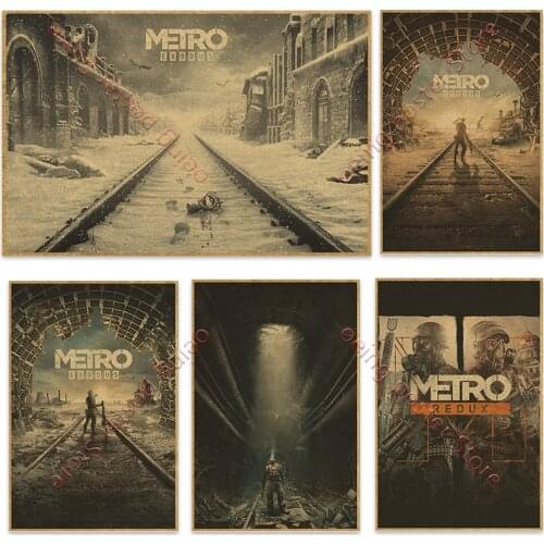 Metro Exodus Game Poster Artwork Home Decoration Kraft Paper Vintage Poster Modern Posters For Living Room Print Pictures