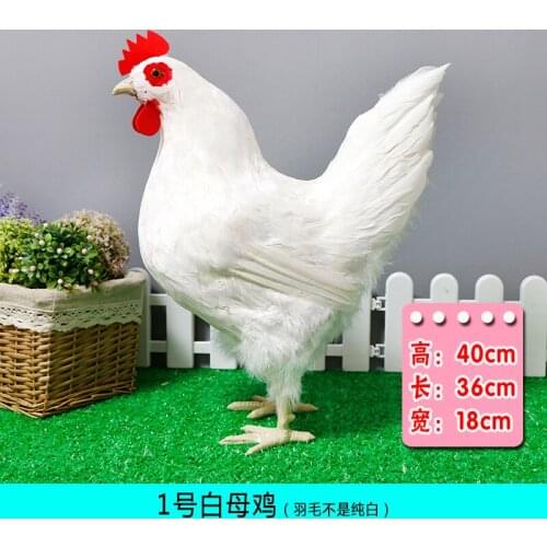 Simulation hen animal model standing hen feather toy doll handicraft chicken decoration supermarket decoration props