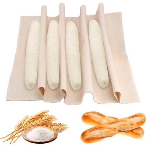 Pastry Bakers Couche Proofing Cloth Linen Fermented Cloth Baking Mat Proving Bread Baguette Flax Cloth Dough Bakers Pans