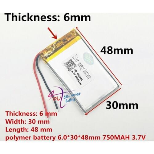 Best battery brand 3.7V MP3 MP4 GPS 603048 603050 polymer lithium battery wireless telephone 750MAH