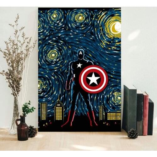 Marvel Avengers Super Hero Canvas Posters and Prints Iron Man Captain America Painting Cuadros Wall Art Pictures Kids Room Decor