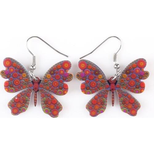 Bonsny Cute Acrylic Drop Butterfly Earrings Long Big Dangle Earrings Fashion Jewelry 2015 News For Women Girl Gift Accessorries