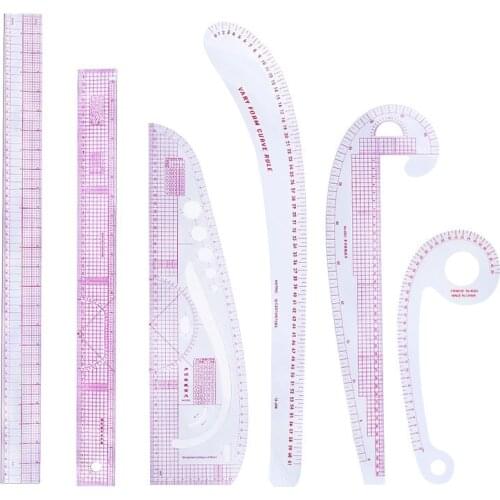 MIUSIE French Curve Rulers Multi-function Ruler Fashion Design Rulers for Fabric Cutting Sewing Measure Template Metric Ruler