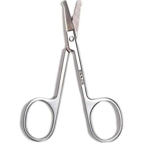 Fashion Stainless Steel Nose Hair Scissors Ear Facial Round Tipped Trimmers Eyebrow Scissors Manicure Round Head Beauty Tools