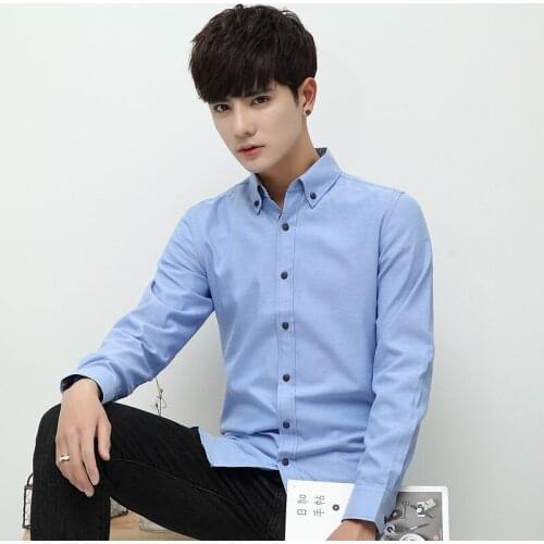 2020 New Mens Basic Dress Shirt Formal Business Twill Fabric Easy Care Long Sleeve White Tops Shirts Big Size 5XL