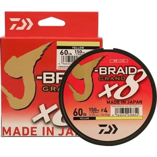 DAIWA 8 Braided Fishing Line - Length:300m/330yds, Diameter:0.2mm-0.42mm,size:30-100lb Japan PE braided line J-Braid Line
