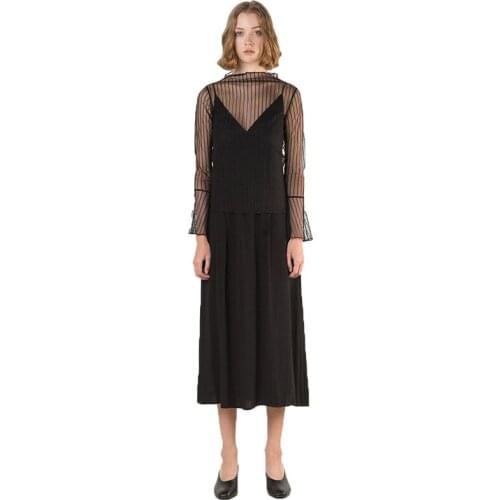 Simple Temperament Backless Sexy Lazy Style Sling Solid Color Dress