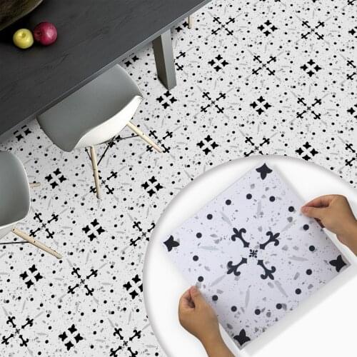 PVC Self-adhesive European Terrazzo Style Popular Thicke Non-slip Floor Stickers Waterproof Tiles Vinyl Bathroom Kitchen Decals