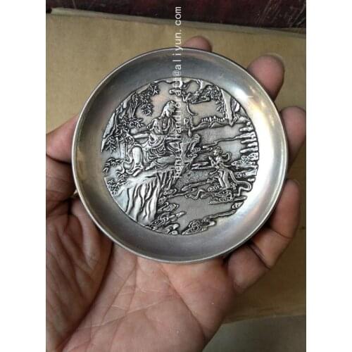 Rare old Chinese QingDyansty silver plate,beauty,Free shipping