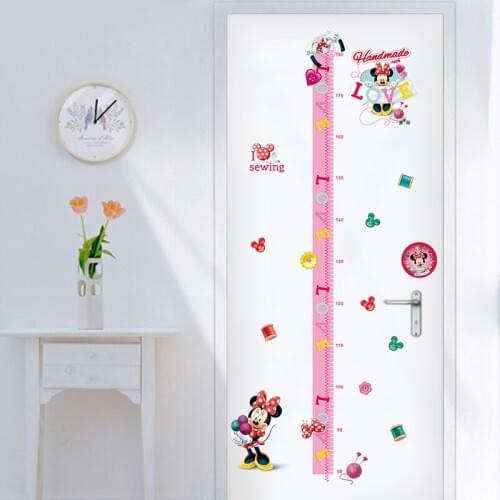 Cartoon Mickey Minnie Growth Chart Wall Stickers For Kids Baby Nursery Bedroom Height Measure Decorative Home Decals Diy Decor