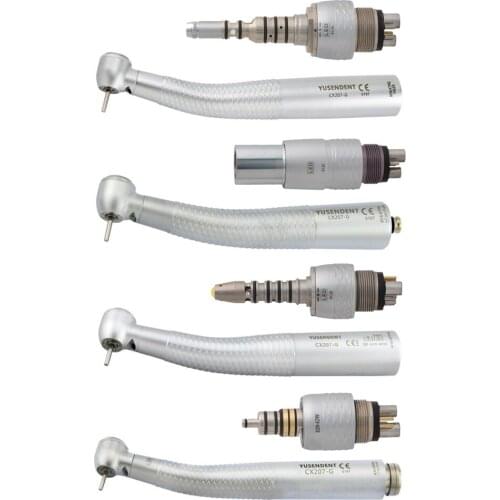 Dental LED Fibre Optic High Speed Handpiece CX207-G 6 Hole Coupler M6 Adaptor COXO YUSENDENT Air Turbine