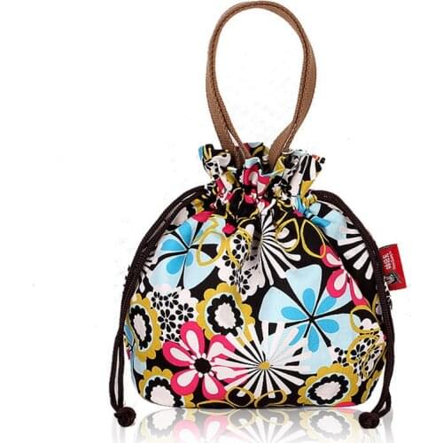 2021 New Fashion Printed Canvas Bag Portable Ethnic Style Drawstring Shrink Pocket Bucket Bag Purses and Handbags Luxury Cc Gg