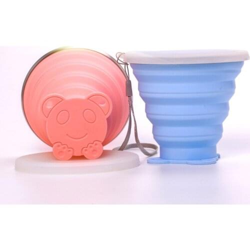Outdoor Portable Silicone Folding Cup Multifunctional Creative Cartoon Telescopic Drinking Cup Travel Camping Hiking Supplies