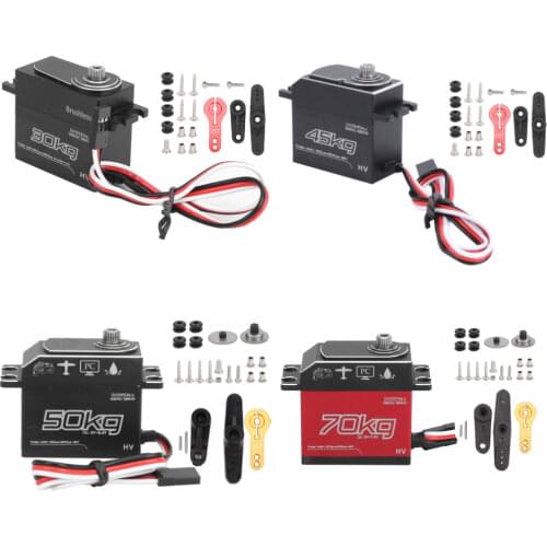 Waterproof Servo 30KG 45KG 50KG 70KG All-metal Digital Steering Servo IP67 Waterproof for RC Car Boat Accessories 25T Arm