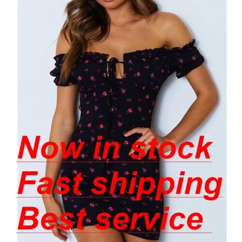 2020 Women Floral Printed Wrap Dress, Off Shoulder Tie Up Front Ruffle Mini Dress Summer Printed Dress