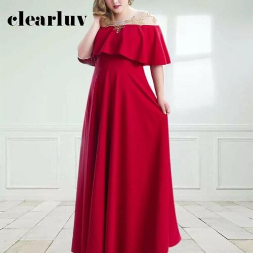 Burgundy Plus Size Evening Dress DR1081 Cap Sleeve Women Party Dresses A-Line Robe De Soiree Appliques Vestidos De Fiesta 2020