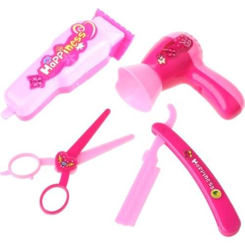 1 Set Doll Hair Cut Accessories Girls Gifts Razor Eyebrow Barber Tools Salon Kids Game Hair Dryer Scissors Shaver Scraper Dolls