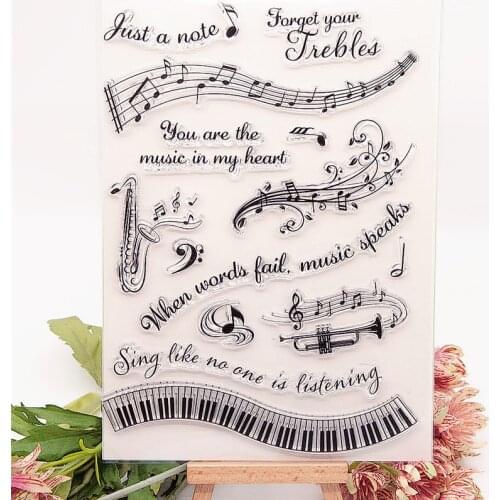 15x21cm piano music transparent seal clear stamps silicone seal TPR roller stamps DIY scrapbook album / card production