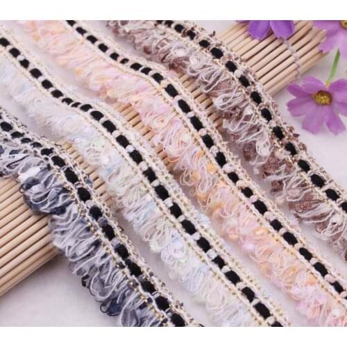 20Yard 2.5cm Colour Knitted Tassels Lace Fabric Trim Ribbon For Apparel Sewing Clothes Bridal wedding Doll Cap Hail Bow