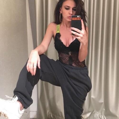 2019 net red European and American style tide brand loose casual pants plus velvet thickening beam pants multicolor