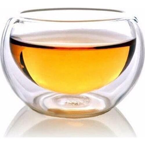 50ML Elegant Clear Drinking Cup Heat Resistant Double Wall Layer Tea Beer Cup Water Whisky Cup For Flower Tea