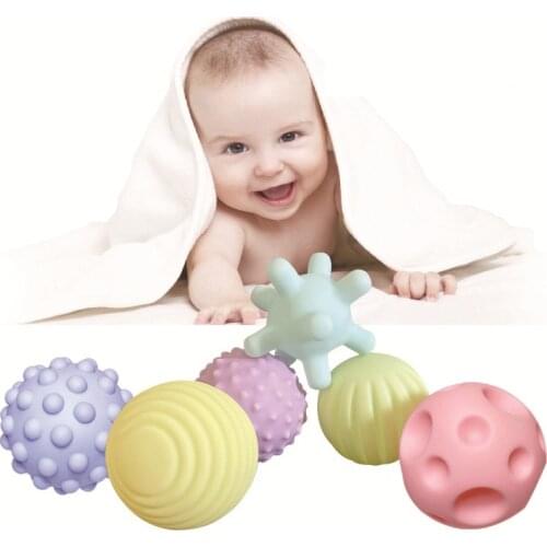 6pcs/Set Baby Toy Ball Develop Babys Tactile Senses Educational Toys Touch Hand Training Massage Soft Ball 0 12 Months Gifts