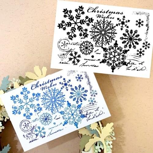 8*12 Christmas Snow Flowers Transparent Clear Silicone Stamp Seal for DIY Scrapbooking Photo Album Decorative Clear Stamps Sheet