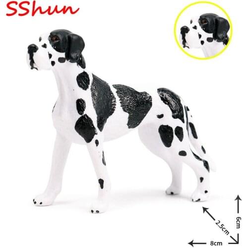 8*2.5*6CM Solid Simulation Wild Animal Dog Model New Great Dane Great Dane Female Dog Childrens Toy Figure Decoration