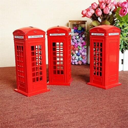 Free shipping Handmade Telephone Box Model Vintage metal craft shooting props Retro Bar/Pub/Cafe/Shop Decoration Party Gift