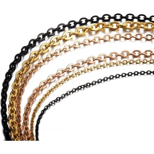 2-5m/Lot 1.2-3.0mm Stainless steel Gold Bulk Necklace Chains Link Chain For DIY Jewelry Making Handmade Supplies Accessories