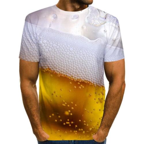 Beer 3D Printed T Shirt Men Funny Novelty T-shirt O-neck Short Sleeve Tops 2021 Summer Unisex Fashion Street Outfit Clothing
