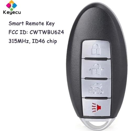 KEYECU Smart Remote Car Key With 4 Buttons for Nissan Armada 2008 2009 2010 2011 2012 2013 2014 2015 Fob FCC ID: CWTWBU624