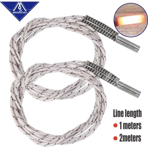 Mellow 1pcs 3D Printer Parts Reprap Ender 3 E3D v6 Heating Tube 12V 24V 50W Ceramic Cartridge Heater for HotEnd J-Head 6*20mm